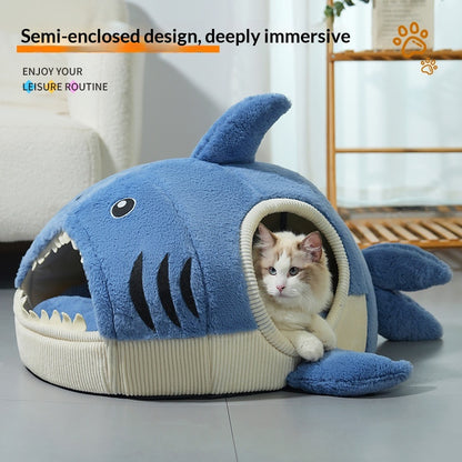 Luxury Plush Shark Pet Bed