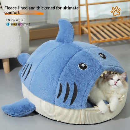Luxury Plush Shark Pet Bed